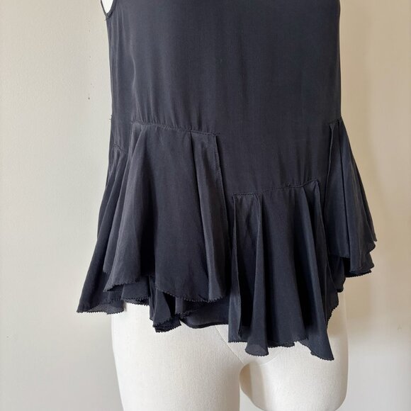 Olive Olivia silk tank top black asymmetrical - Picture 4 of 8